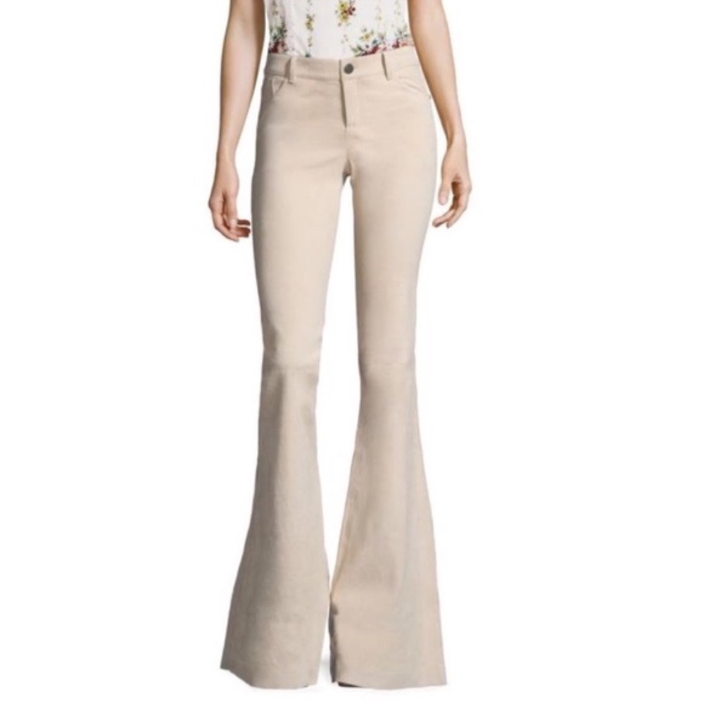NWT Alice + Olivia Brent High Waisted Suede Pant 4